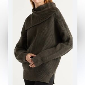 Modern Citizen Ezra Cotton-Wool Foldover-Collar Sweater Heavy Fisherman-M